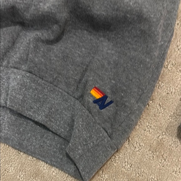 Gray Aviator Nation Sweatshirt with Purple Lightning Bolt - Picture 2 of 4